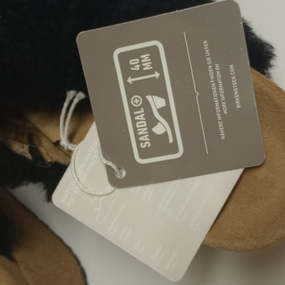 🆕 BIRKENSTOCK PAPILLIO "NAMICA" BLACK TEDDY SHEARLING WOOL OPEN TOE WEDGE MULES - Picture 14 of 16